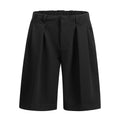 Old Money Aesthetic Shorts Men Elastic Waist Wide Leg Relaxed Fit Casual Dress Business Shorts Lightweight Solid Color Pleated