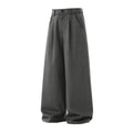 Retro Striped Drape Trousers for Men Loose-Fit Old Money Style Casual Trousers Straight-Leg Long Trousers