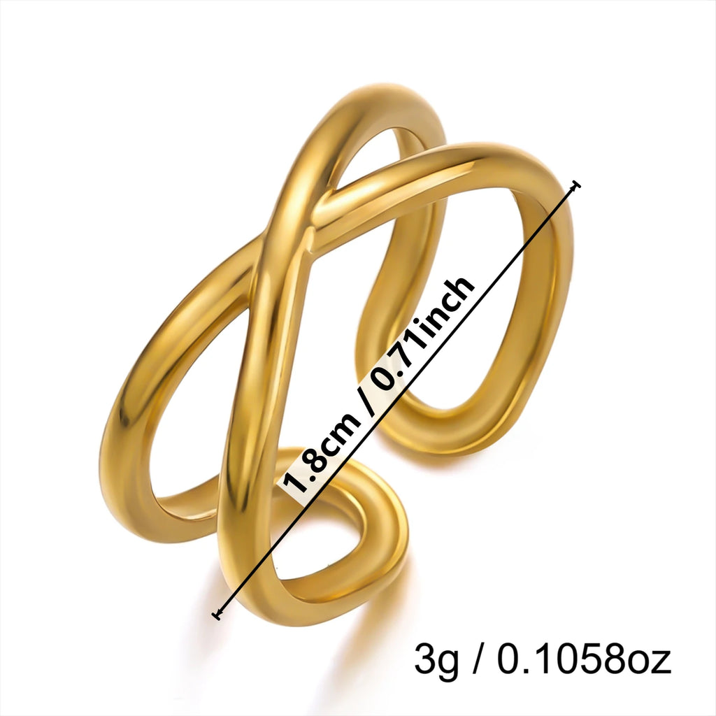 French Vintage Gold Aesthetic Ring for Women Waterproof Stainless Steel Old Money Antique Sunburst Stacking Jewelry