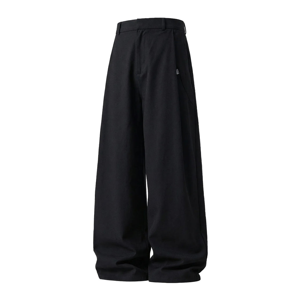 TFETTERS 2026 Spring Old Money Aesthetic 100% Cotton Pants 3D Pleated Oversized Loose Fit Texture Retro Baggy Wide Leg Trousers